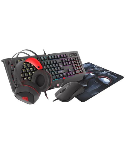 Keyboard Genesis Gaming Combo Set 4 In 1 Genesis cobalt 330 Keyboard + Mouse+ Headphone+ Mouse Pad US layout