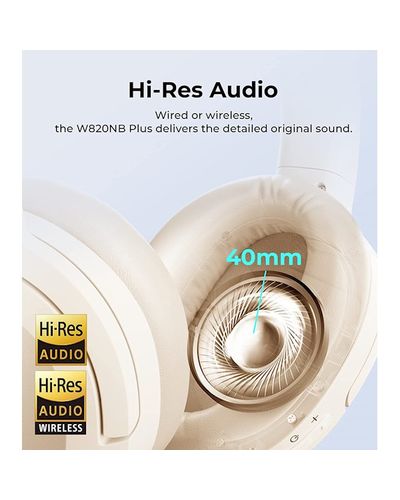 Headphone Edifier W820NB Plus, Headset, Wireless, Bluetooth, Ivory, 3 image