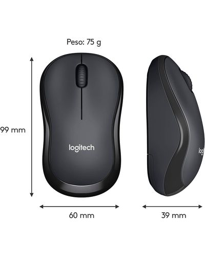 მაუსი LOGITECH Wireless Mouse M220 SILENT - EMEA - CHARCOAL OFL , 2 image - Primestore.ge