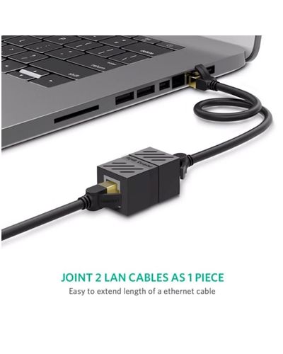ქსელის კაბელის გადასაბმელი UGREEN NW114 (20390) RJ45 Cat7 / 6 / 5e Ethernet Adapter 8P8C Network Extender Extension Cable for Ethernet Female Cable (Black) , 3 image - Primestore.ge
