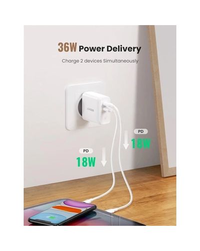 Charger UGREEN CD199 (70264), 36W, USB-C, White, 3 image