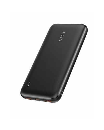 Portable charger Aukey PB-N73C 10000mAh 18W PD Power Bank with Integrated USB-C Cable, Black