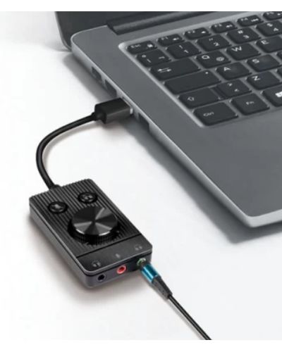 აუდიო ადაპტერი Logilink UA0397 USB 2.0 Audio Adapter With Volume Control 3x 3.5 mm/F Black , 4 image - Primestore.ge