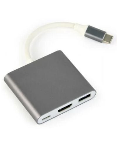 ადაპტერი Gembird A-CM-HDMIF-02-SG USB type-C multi-adapter Space Grey  - Primestore.ge