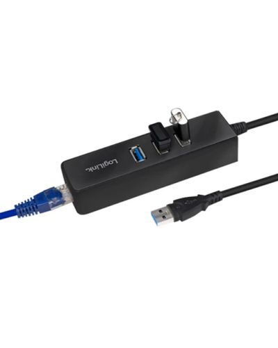 ადაპტერი LogiLink UA0173A USB 3.0 type A to gigabit adapter to 1x RJ45 and 3x USB 3.0 type A , 2 image - Primestore.ge