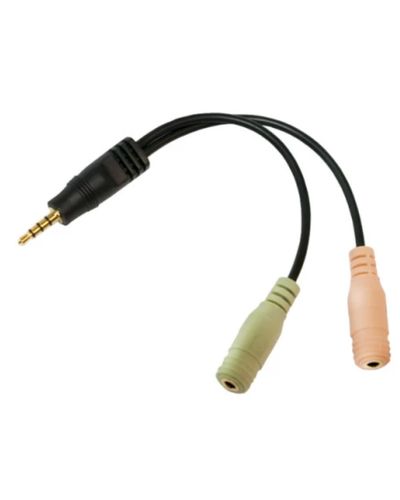 Adapter Logilink CA0021 Audio adapter 3.5 mm 4-pin/M to 2x 3.5 mm 3-pin/F 0.15 m, 2 image