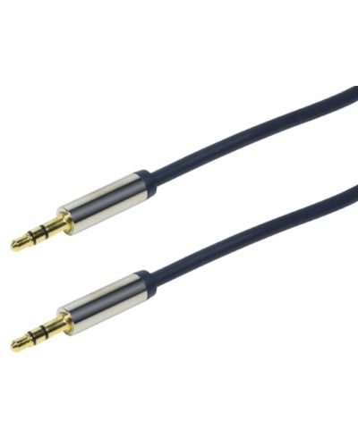 კაბელი Logilink CA10100 3.5mm 3-Pin/M to 3.5mm 3-Pin/M Audio Cable 1m Blue  - Primestore.ge