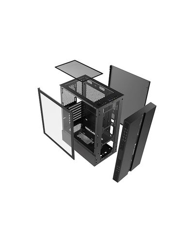 2E GAMING Computer case RUNA (G2107) MidT, 2xUSB2.0, 1xUSB3.0,1x120mm ARGB+ ARGB strip,TG (side panel),without PSU,black, 4 image