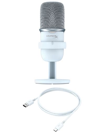 მიკროფონი HyperX SoloCast – USB Condenser Gaming Microphone for PC, PS5, PS4, and Mac, Tap-to-Mute Sensor - White , 5 image - Primestore.ge