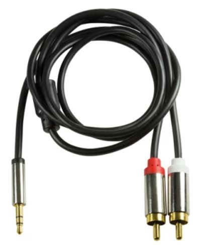Audio cable Logilink CAB1103 Audio cable 3.5 mm to 2x RCA/M metal black 1 m, 2 image