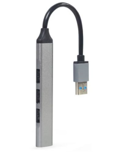 USB ჰაბი Gembird UHB-U3P1U2P3-02 4-port USB hub (USB3 x 1 port, USB2 x 3 ports) Silver , 2 image - Primestore.ge