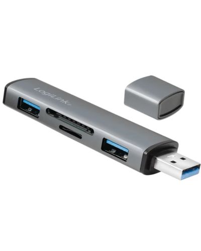 ადაპტერი Logilink UA0394 USB 3.2 Gen2 2-port Hub with Card Readers  - Primestore.ge
