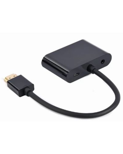 Adapter Gembird A-HDMIM-HDMIFVGAF-01 HDMI to HDMI + VGA + Audio Adapter Cable 15cm Black, 2 image