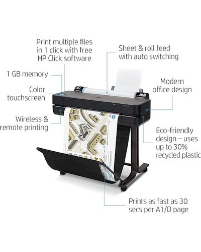 Printer HP 5HB09A DesignJet T630 24-in Black, 3 image