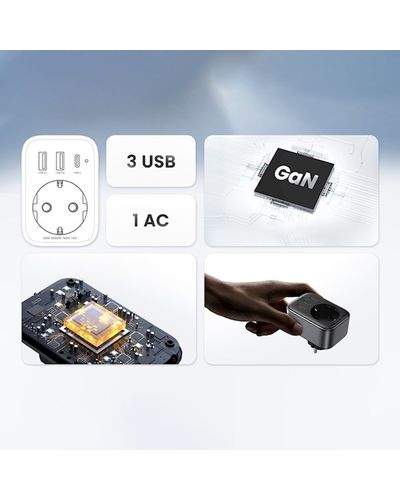 Adapter UGREEN CD314 (15261), 30W, 1 Socket, USB-A, USB-C, Gray, 3 image