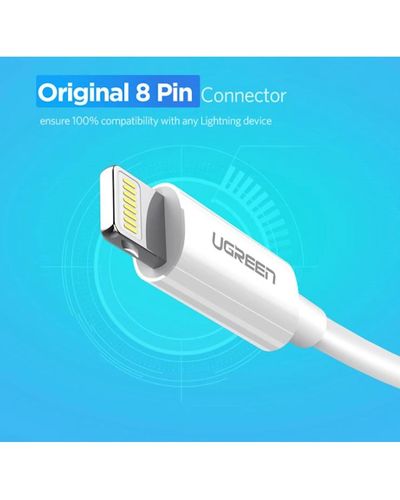 USB cable UGREEN US155 (80315) Apple Lightning To USB 2.0 A Male Cable White 1.5M, 4 image