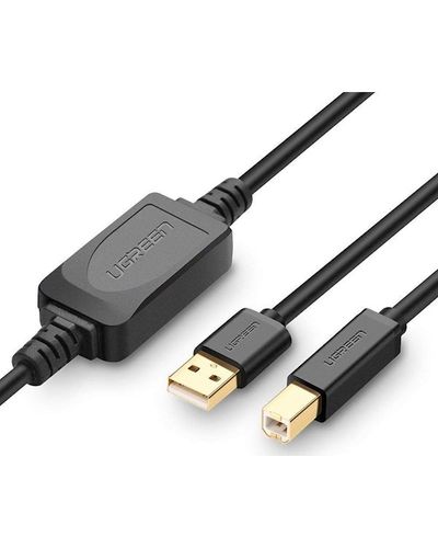 Printer cable UGREEN US122 (30935), USB 2.0 Type A to USB 2.0 Type B, 10m, Black