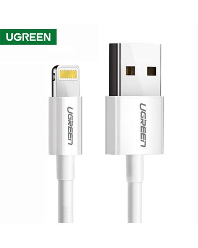 USB კაბელი UGREEN US155 (80315) Apple Lightning To USB 2.0 A  Male Cable White 1.5M  - Primestore.ge