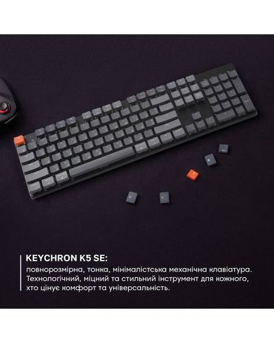 კლავიატურა Keychron K5 104 Key Optical Red Low profile White Led Hot-swap Black , 2 image - Primestore.ge