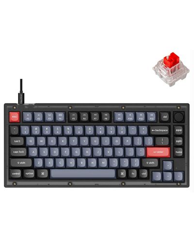 კლავიატურა Keychron V1 68 Key QMK Keychron K PRO Red Hot-Swap RGB Knob Frosted Black  - Primestore.ge