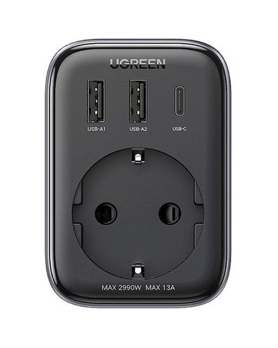Adapter UGREEN CD314 (15261), 30W, 1 Socket, USB-A, USB-C, Gray, 2 image