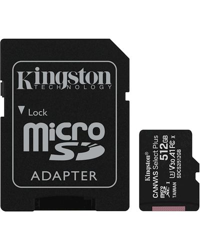 მეხსიერების ბარათი Kingston SDCS2/512GB, 512GB, mSDXC, C10, UHS-I, U3, Black  - Primestore.ge