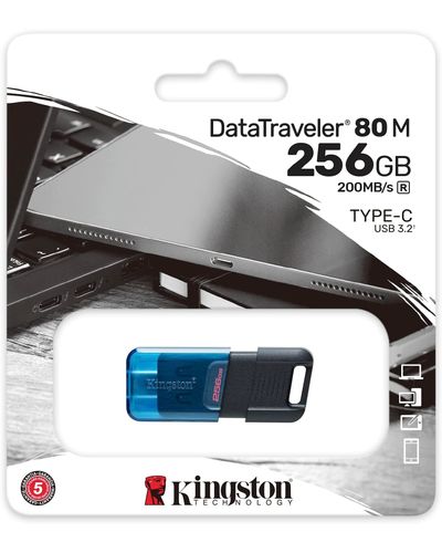 USB ფლეშ მეხსიერება Kingston 256GB USB-C 3.2 Gen 1 DT80 M , 5 image - Primestore.ge