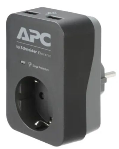 გადამყვანი APC Essential SurgeArrest 1 Outlet 2 USB Ports Black 230V Ge , 2 image - Primestore.ge