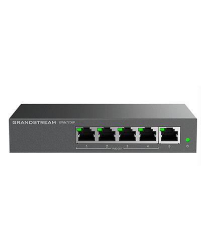 სვიჩი Grandstream GWN7700P, Unmanaged Network Switches, 5-ports Gigabit Ethernet, PoE 4-Ports, Desktop, wall-mount  - Primestore.ge