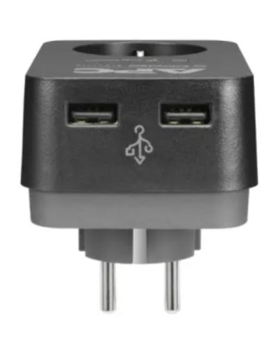 Adapter APC Essential SurgeArrest 1 Outlet 2 USB Ports Black 230V Ge, 4 image