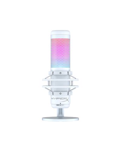 მიკროფონი HyperX QuadCast S  - USB Microphone (White-Grey) - RGB Lighting  - Primestore.ge