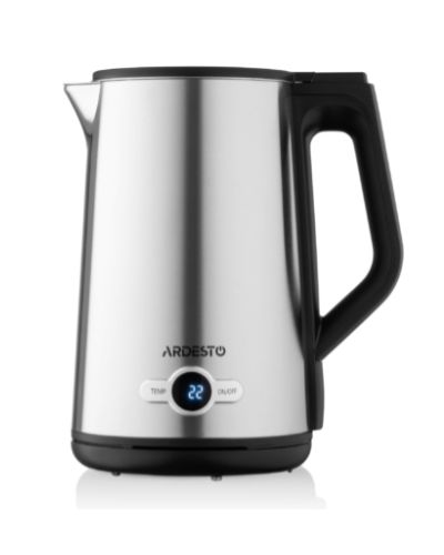 Electric kettle Ardesto Electric kettle Steel Collection EKL-X52E, 1.7L, LED display, double-walled, STRIX, silver