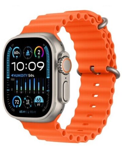 სმარტ საათი Apple Watch Ultra 2 49mm Titanium Orange Ocean Band MREH3  - Primestore.ge