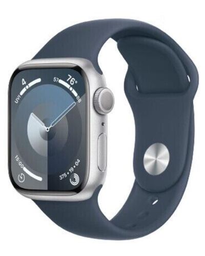 სმარტ საათი Apple Watch Series 9 GPS 41mm Silver Aluminum Case With Storm Blue Sport Band MR913 M/L  - Primestore.ge