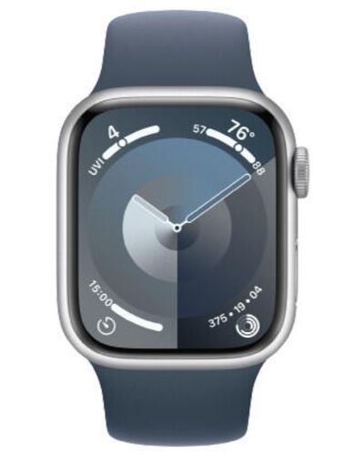 სმარტ საათი Apple Watch Series 9 GPS 41mm Silver Aluminum Case With Storm Blue Sport Band MR913 M/L , 2 image - Primestore.ge