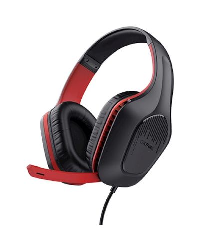 Headphone Trust 24995 GXT415S ZIROX, Gaming Headset, Wired, 3.5mm, Black/Red