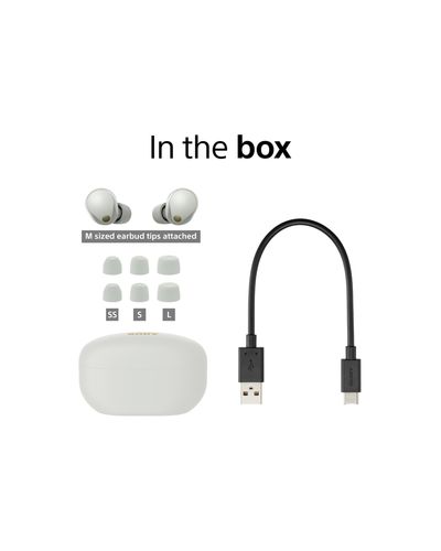Headphone Sony WF1000XM5 Wireless Noise Canceling In-Ear Silver (WF1000XM5S.E), 6 image