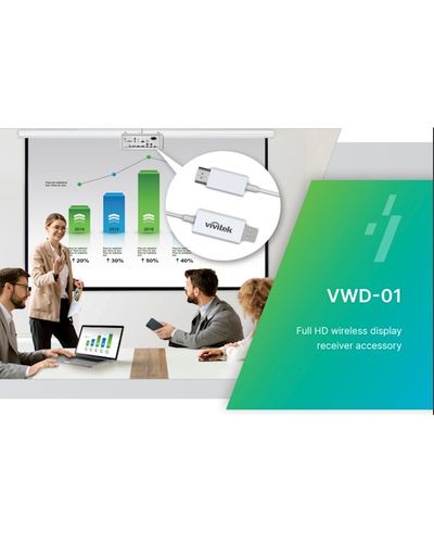 ვიდეო კაბელი Vivitek VWD-01, Wireless Presentation Device, White , 3 image - Primestore.ge