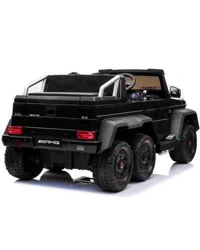 Children's electric car MERCEDES-BENZ G 63 AMG 6×6 BLACK with leather seat and rubber tires, 4 image