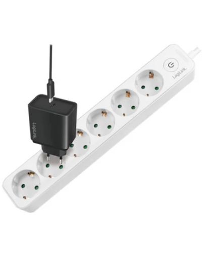 დენის დამაგრძელებელი Logilink LPS247 Socket Outlet 6-Way + Switch 1.5m White , 2 image - Primestore.ge