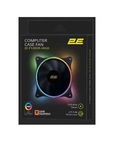 Cooler 2E Gaming Case fan F120OR-ARGB, 120mm, 1200rpm, 3pin, 3pin+5VAura, 25.3dBa, 3 image