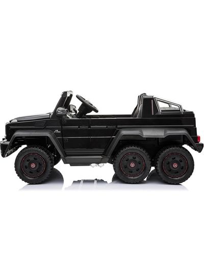 Children's electric car MERCEDES-BENZ G 63 AMG 6×6 BLACK with leather seat and rubber tires, 3 image
