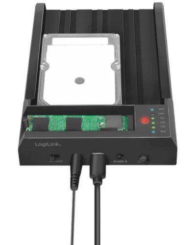 მყარი დისკის დოქ სადგური Logilink QP0031 USB 3.2 Gen 2 Quickport 2-Bay for SATA HDD/SSD and M.2 NVMe SSD  - Primestore.ge