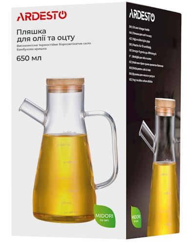 Vinegar and oil bottle Ardesto oil and vinegar bottle Midori, 650 ml, borosilicate glass, 3 image
