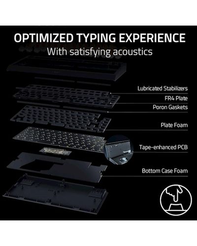 კლავიატურა Razer Keyboard BlackWidow V4 75% RGB 83key Mechanical Tactile Switch GEN-3 USB EN, black , 2 image - Primestore.ge