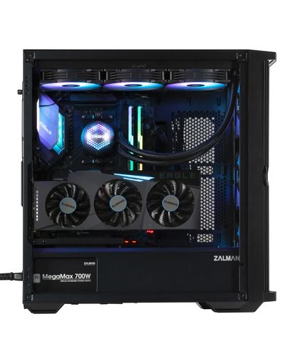 Case Zalman Computer case Z10, without PSU, 2xUSB3.0, 1xUSB Type-C, 3x140mm Black fans, 1x120mm Black fans, TG Side Panel, EATX, Black, 3 image