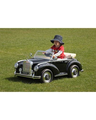 Baby electric car MERCEDES S300-BLACK with rubber tire and soft seat, 5 image