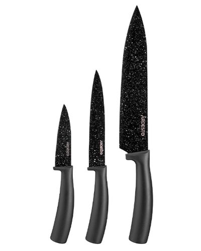 Set of knives Ardesto Black Mars Knives Set 3 pcs, black, stainless steel, plastic
