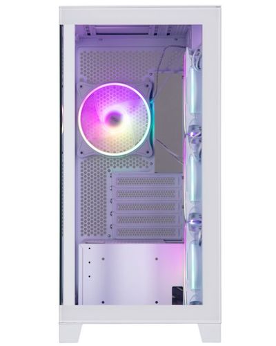ქეისი 2E Gaming Computer case Fantom GK701W, without PSU, 2xUSB 3.0, 1xUSB Type-C, 4x120mm ARGB, controller with remote, TG Side/Front Panel, mATX, White , 3 image - Primestore.ge