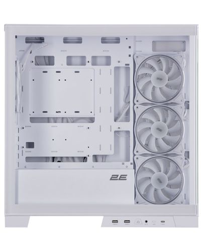 Case 2E Gaming Computer case Fantom GK701W, without PSU, 2xUSB 3.0, 1xUSB Type-C, 4x120mm ARGB, controller with remote, TG Side/Front Panel, mATX, White, 7 image